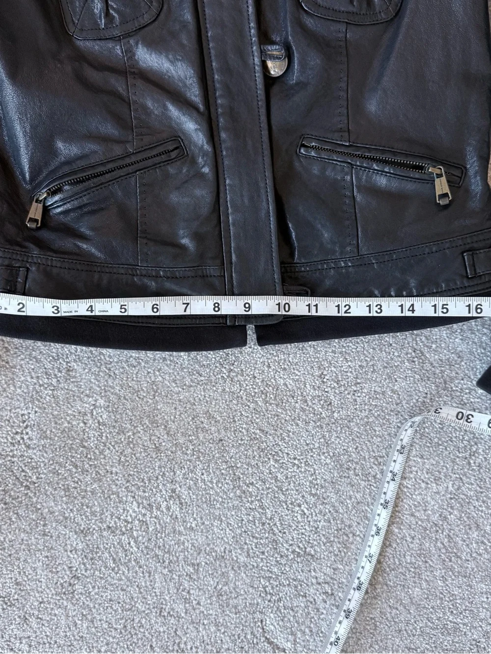Black Andrew Marc Genuine Leather Moto Utility Jacket - Small w/ Hood - Picture 12 of 12
